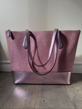 kate spade Metallic Pink Glitter Tote